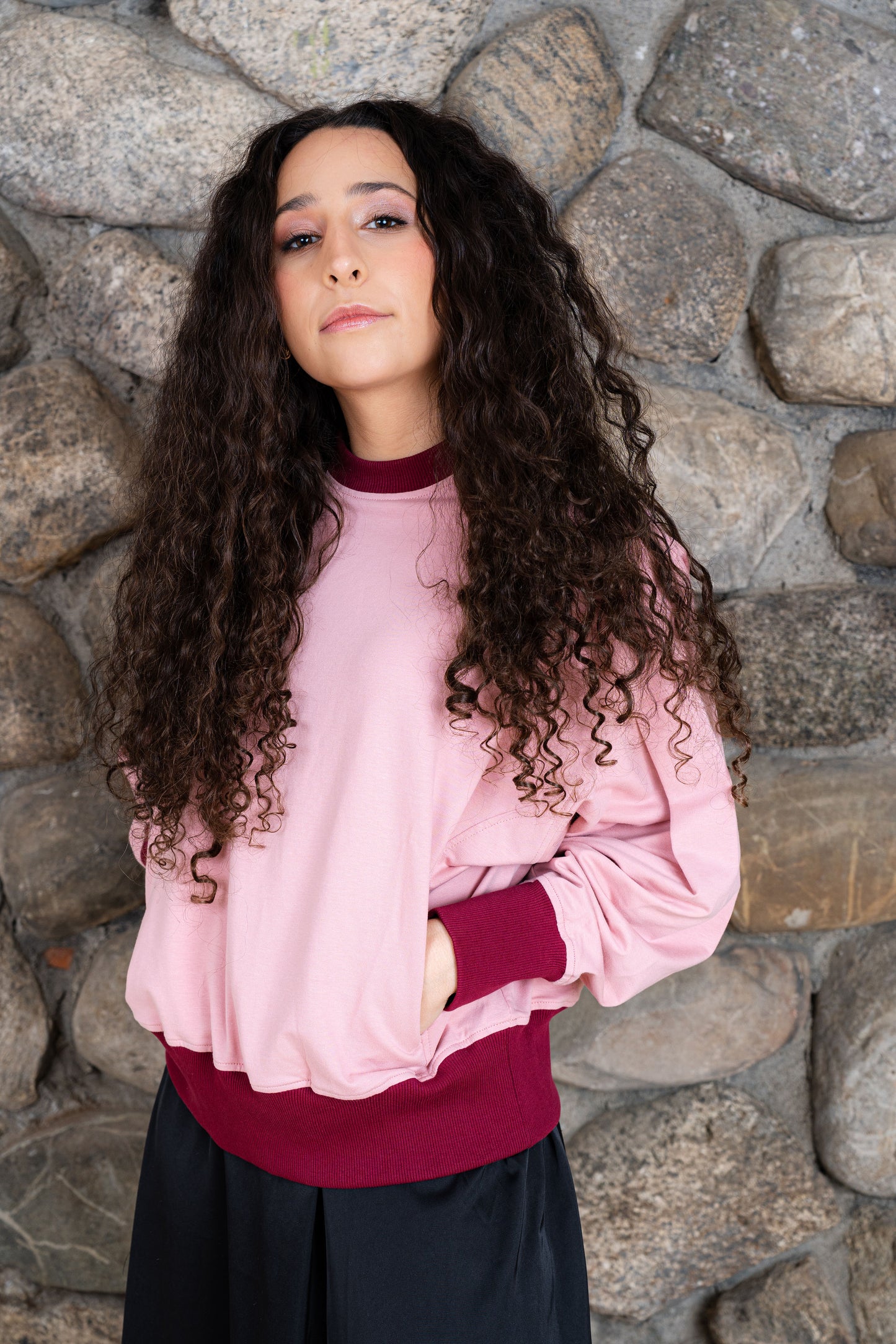 Contrast pink sweatshirt