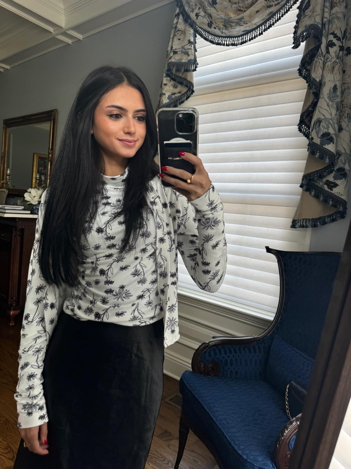 White floral cardigan