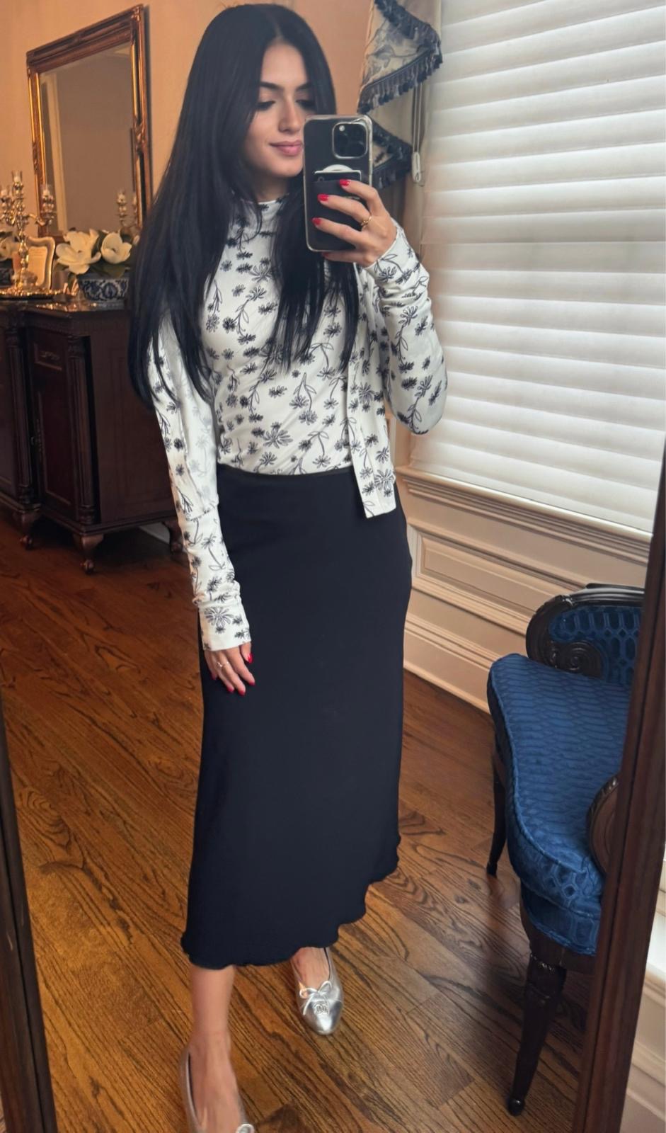 White floral cardigan