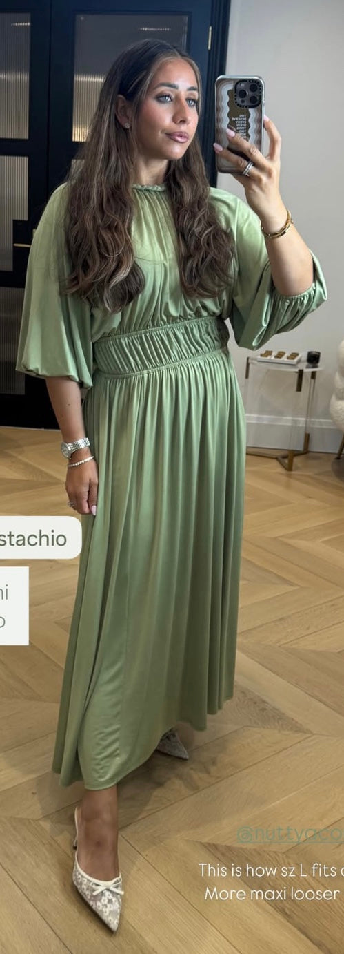Braid dress pistachio
